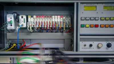 Figure 1: Industrial controllers such as this traditional PLC/PAC, are typically installed in control panels local to the equipment or processes they monitor and automate. Courtesy: Opto 22