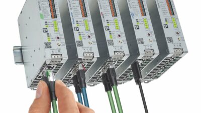 Industrial power supplies and UPSs can now connect to common industrial protocols like EtherNet/IP, Profinet, and EtherCAT, so users easily can access data about the state of the battery backup. Courtesy: Phoenix Contact