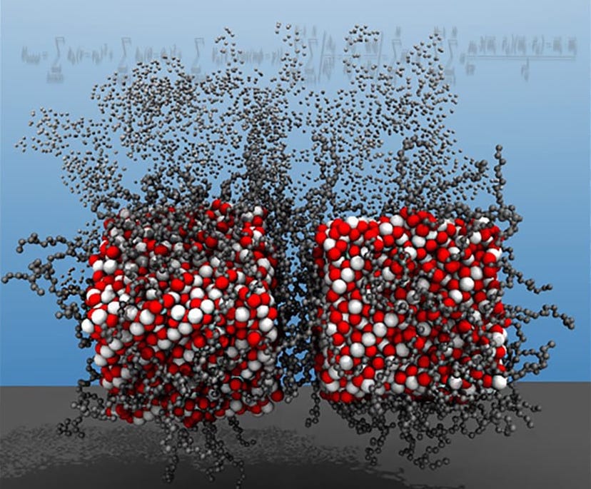 Simulation image showing self-assembly of two MNPs under a magnetic field. Courtesy: Yaroslava Yingling and Akhlak Ul-Mahmood, North Carolina State University