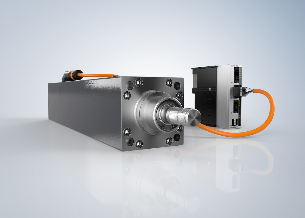Figure 2: The AA3000 series electric cylinders from Beckhoff deliver the high force, speed and accuracy needed in actuation applications while significantly reducing energy and footprint requirements. 