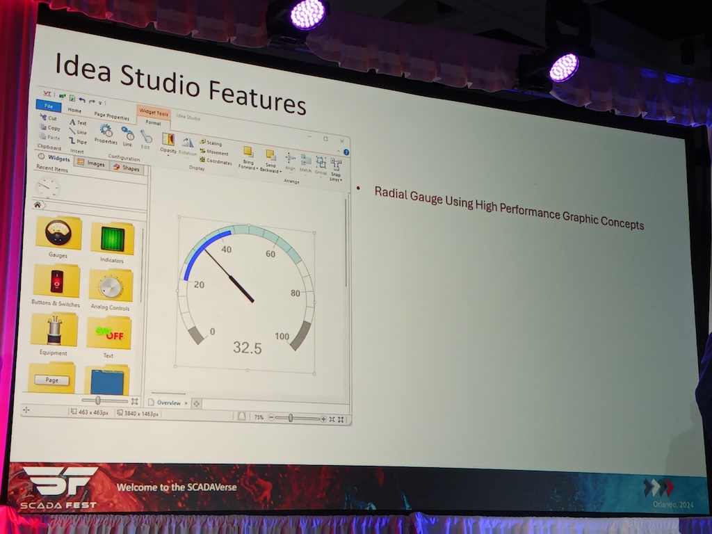 Figure 7: High-performance graphics designs for human-machine interface and SCADA software suggest that gauge angle conveys information more quickly to operators than a numerical representation, said Glenn Wadden, president, VTScada by Trihedral, a Delta Group company, at the 2024 ScadaFest in March in Orlando. 