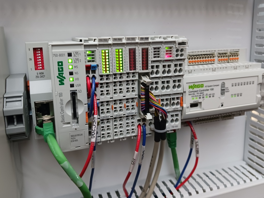 Figure 7: Wago Compact Controller 100 (CC100) is a brick-style programmable logic controller (PLC) with a variety of onboard input/output (I/O) connections, ports, power and communications, as shown at Automate 2024 event by A3, the Association for Advancing Automation, in Chicago. 