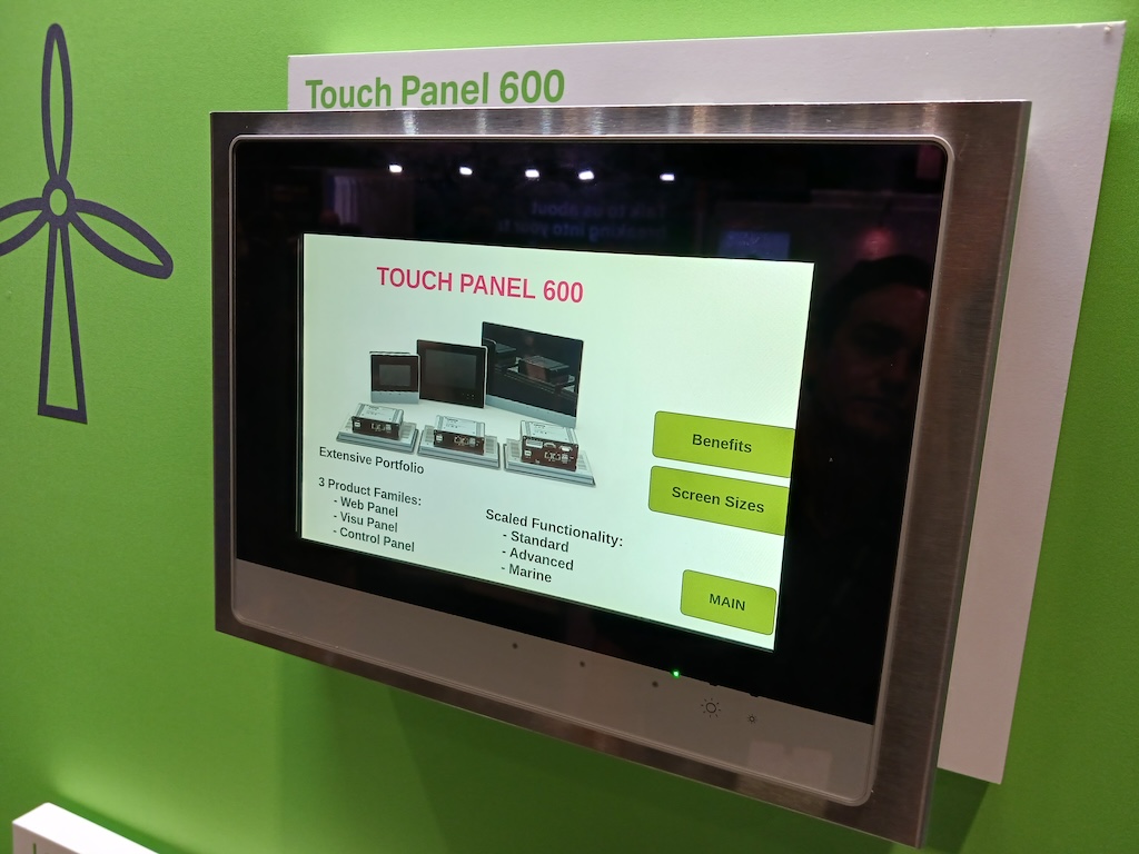 Figure 9: Wago Touch Panel 600 with multi-capacitive touch is available with screen sizes 4.3 to 21.5 inches, in standard, advanced and marine (rated for water) designs and in three families: Web Panel, Visu Panel and Control Panel, as shown at Automate 2024 event by A3, the Association for Advancing Automation, in Chicago. 