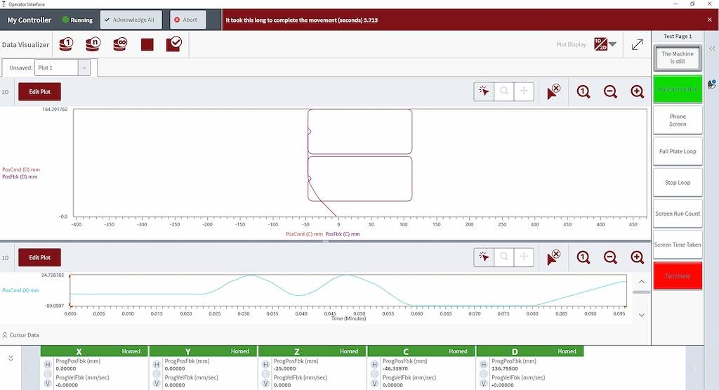 Figure 2: A custom HMI for a general operator. Restricting functionality reduces overall onboarding time by simplifying the process and decreases users’ opportunities to make errors. 