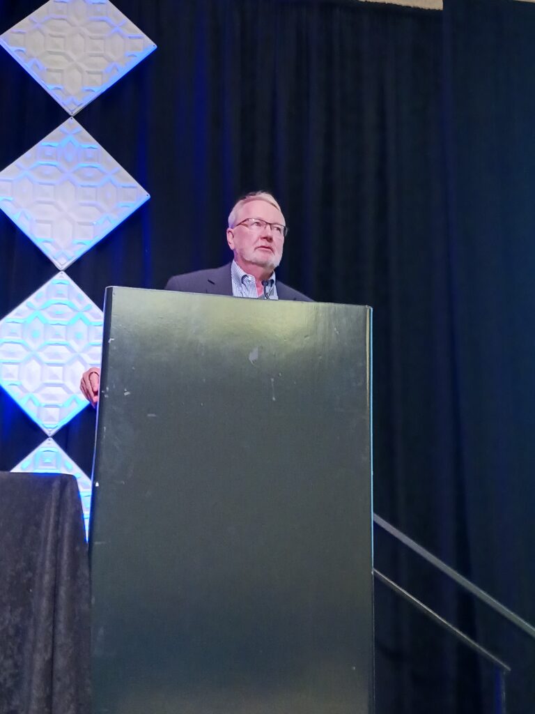 Figure 13: Dave Emerson, Yokogawa, and co-chair of enterprise architecture of the OPA-S working group, said end-users from around the world have been interested in Lighthouse Project benefits because of many commonalities at their facilities, at the 2025 ARC Industry Leadership Forum by ARC Advisory Group. Courtesy: Mark T. Hoske, Control Engineering