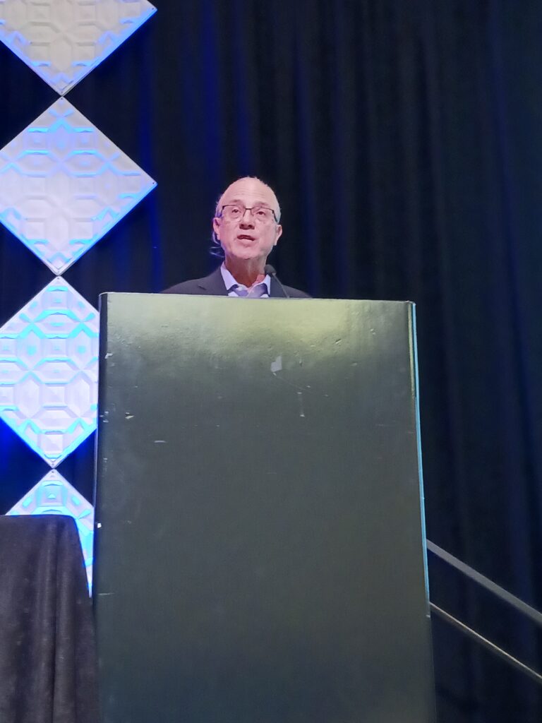 Figure 4: Harry Forbes, research director, ARC Advisory Group, discussed 2024 open automation survey results, showing about half of respondents expect to widely deploy virtualized PLC and DCS controllers by 2030. Forbes praised the OPA efforts and asked more end users to require Open Process Automation in requests for proposals (RFPs) at the 2025 ARC Industry Leadership Forum by ARC Advisory Group. Courtesy: Mark T. Hoske, Control Engineering