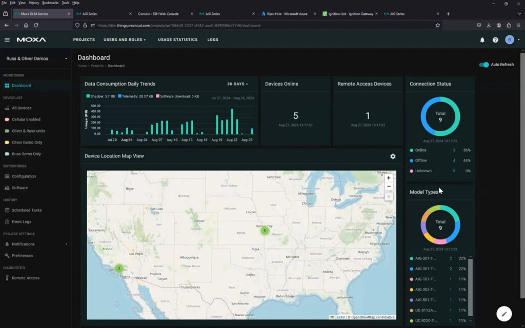 Figure 4: A unified, purpose-built device management platform can be difficult to develop in-house but makes it possible to easily manage the full lifecycle of hundreds of IIoT devices. Moxa offers a ready-made device management platform for their AIG series of IIoT gateways. Courtesy: Moxa