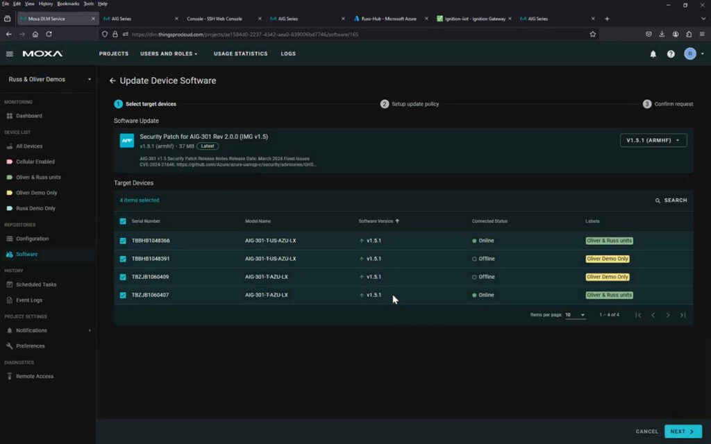 Figure 6: A unified, purpose-built device management platform can be difficult to develop in-house but makes it possible to easily manage the full lifecycle of hundreds of IIoT devices. Moxa offers a ready-made device management platform for their AIG series of IIoT gateways. Courtesy: Moxa