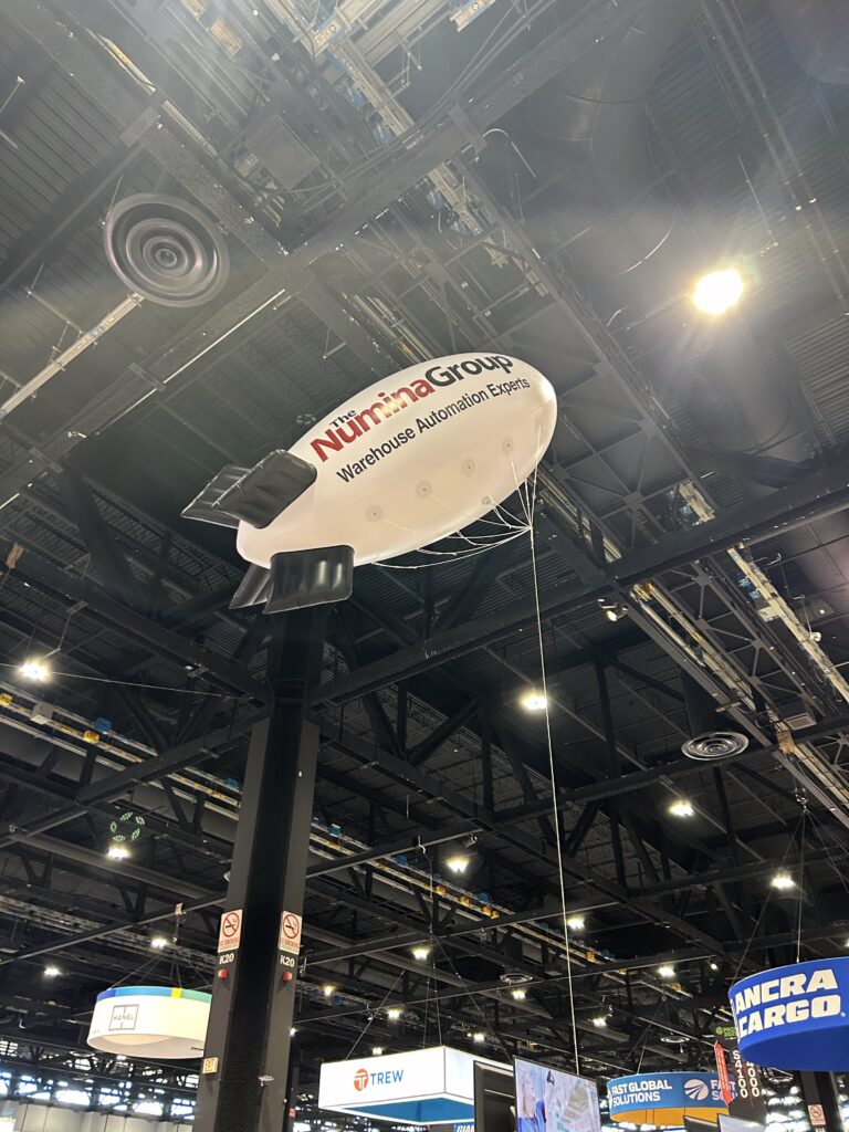 The Numina Group's dirigible at ProMat 2025. Courtesy: Sheri Kasprzak, WTWH Media