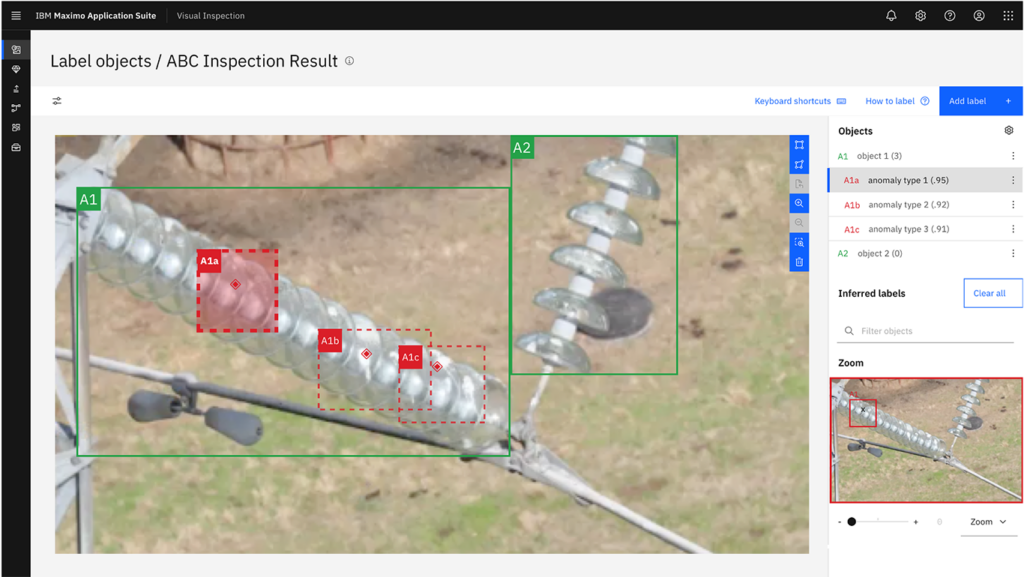 Figure 3: A screenshot showcasing the visual inspection capability of IBM Maximo Application Suite. Courtesy: IBM