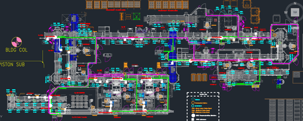 Figures 1: A CAD depiction of a large, complex automotive assembly line to be upgraded in phases utilizing virtual commissioning tools. Courtesy: Patti Engineering